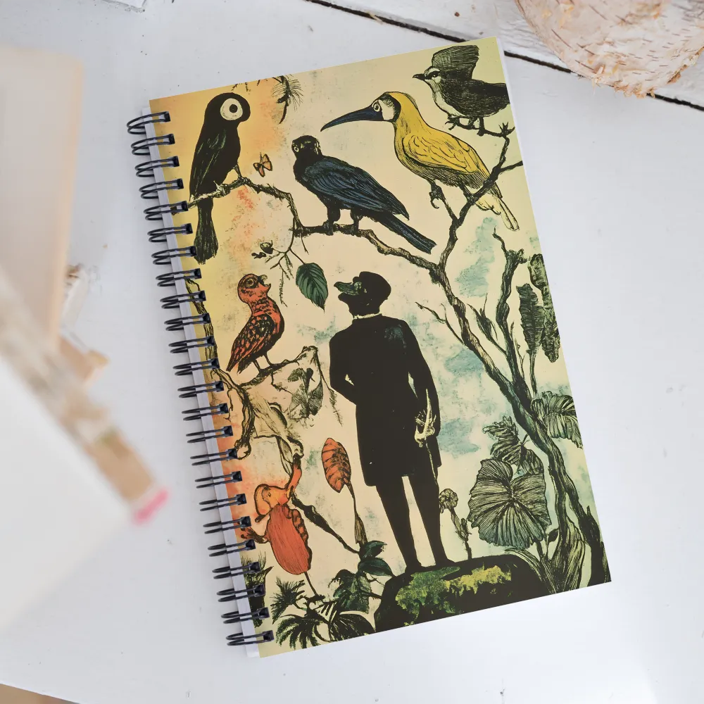 Whispers of Nature: A Surreal Encounter | Spiral Notebook