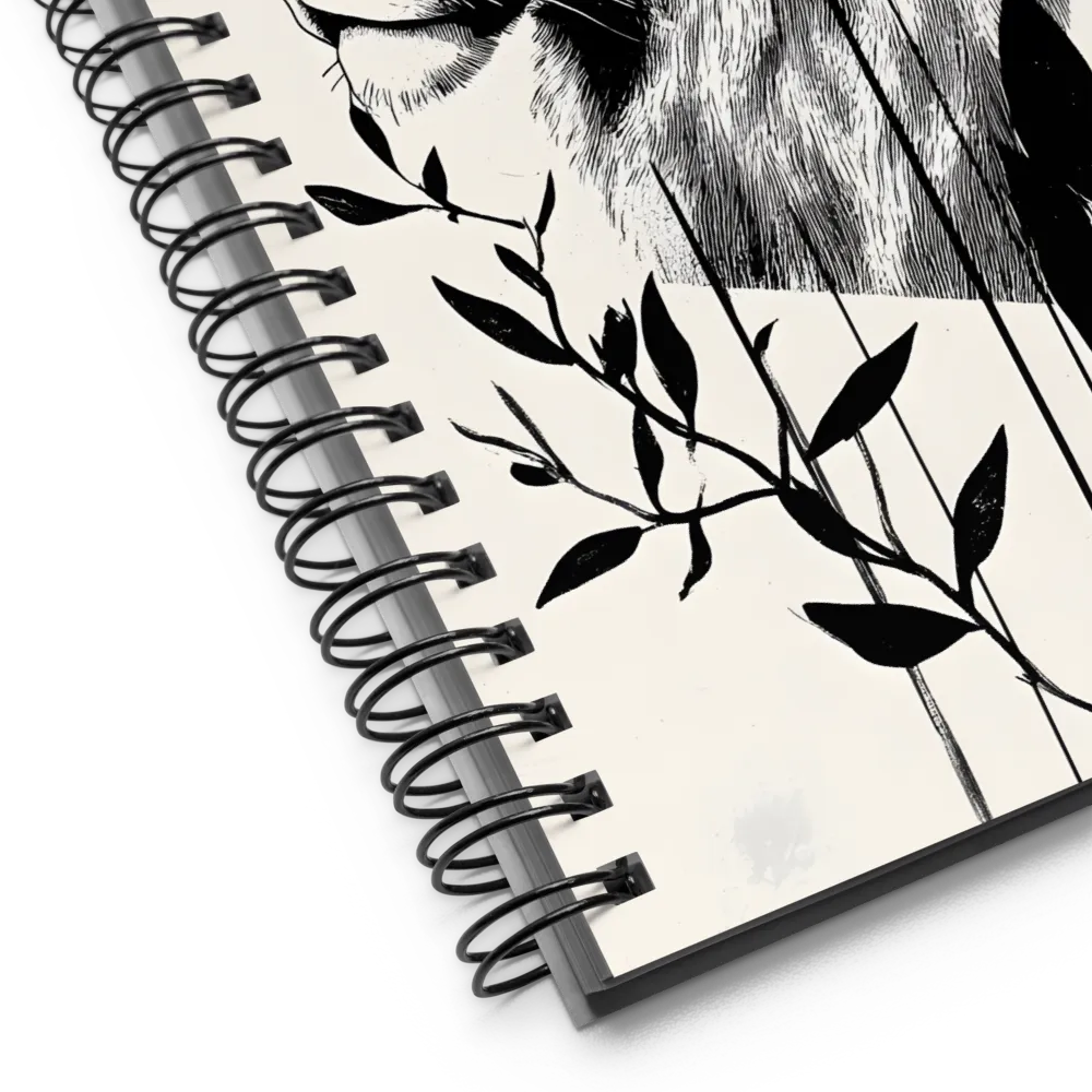 Regal Serenity: The Lion and Flora | Spiral Notebook