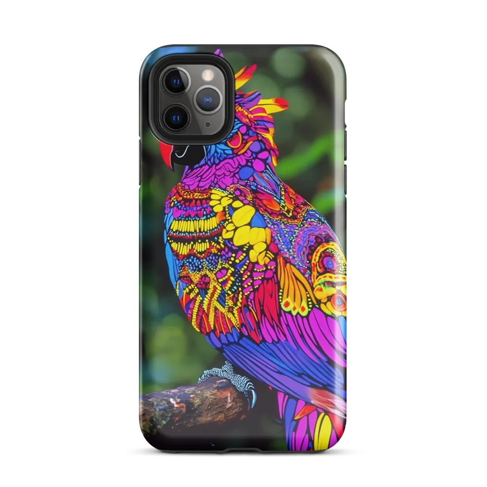 Vibrant Psychedelic Parrot | Phone Case |  11 Pro Max | Tough Case | Glossy