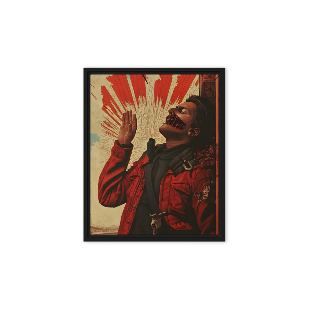 Defiant Echoes of Ruin | Canvas with Black Frame | 8″×10″