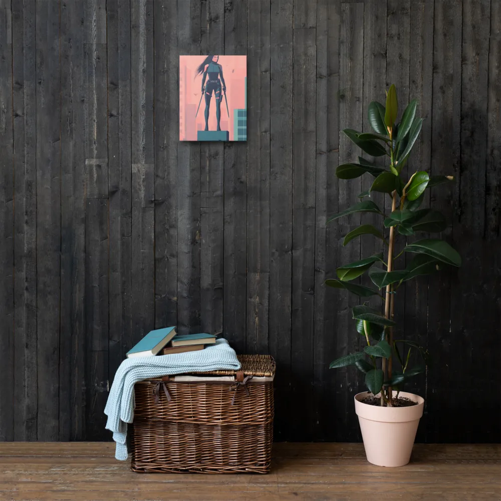 Urban Sentinel: A Warrior's Stand | Thin Canvas | 11″×14″
