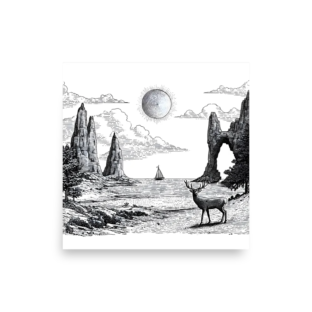 Seaside Stag 
 Poster | 18″x 18″