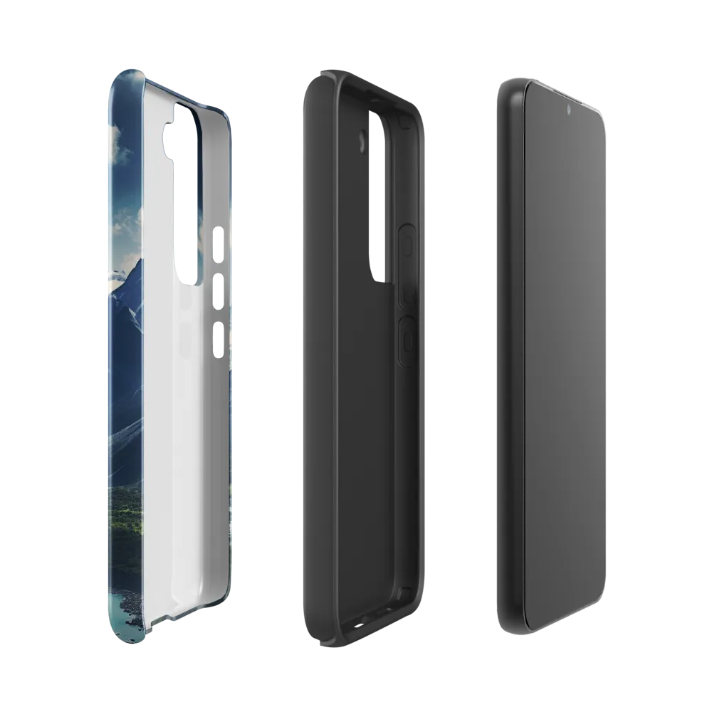 Majestic Serenity: A Landscape of Mountains and Rivers | Phone Case |  S22 | Tough Case | Glossy