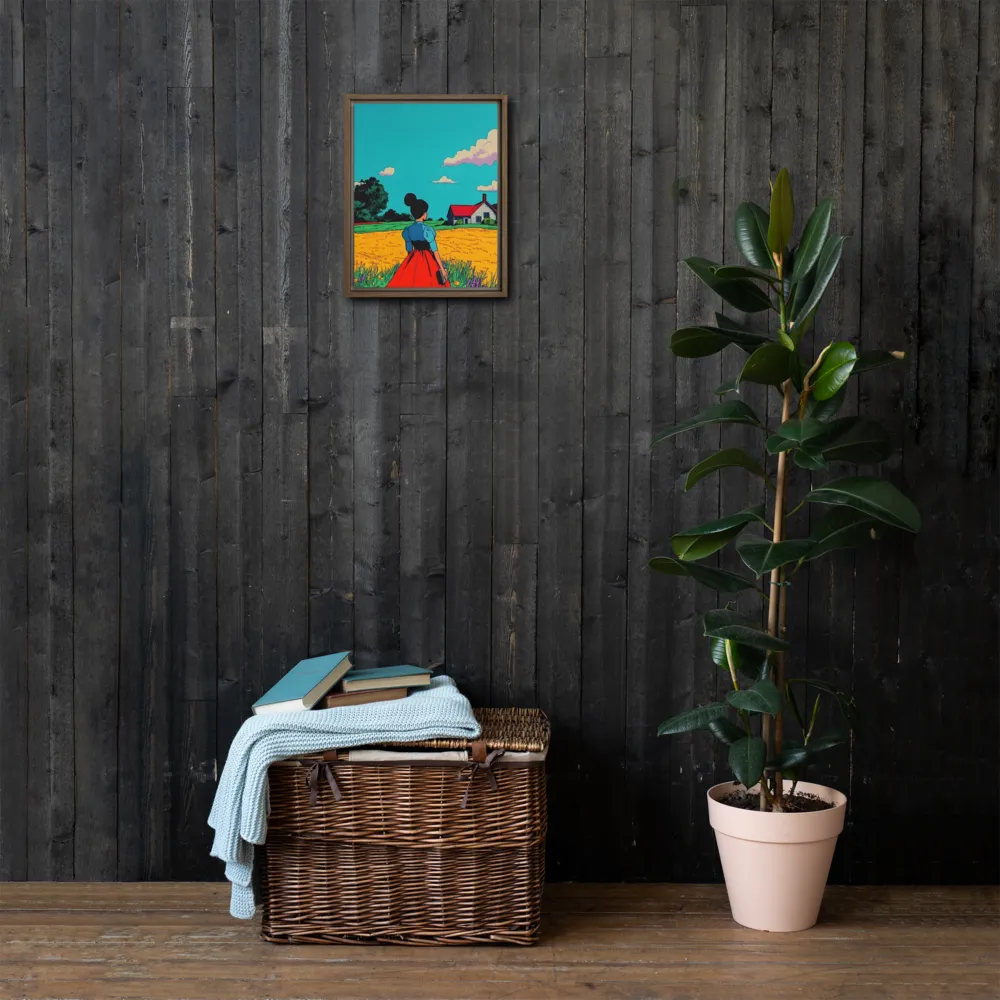 Whispers of a Sunlit Meadow | Canvas with Brown Frame | 11″×14″