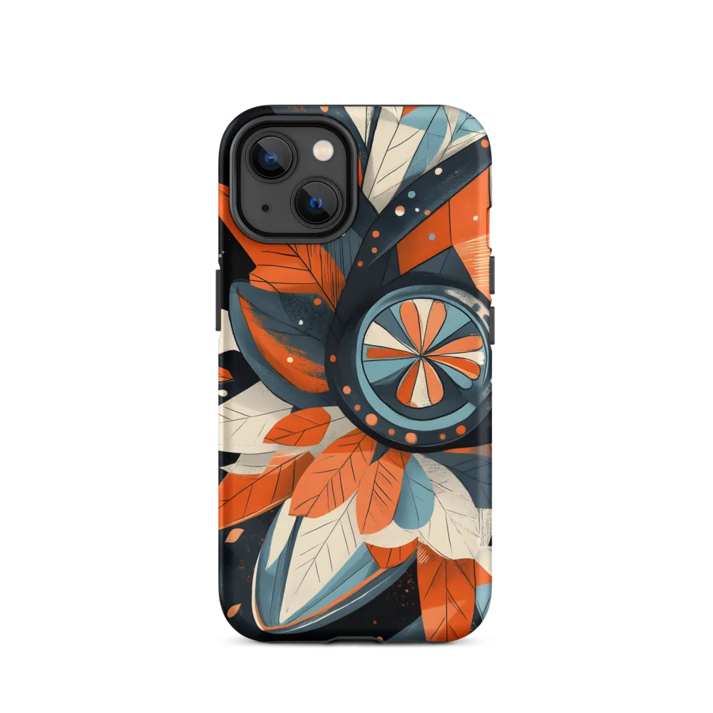 Floral Symphony in Orange and Teal