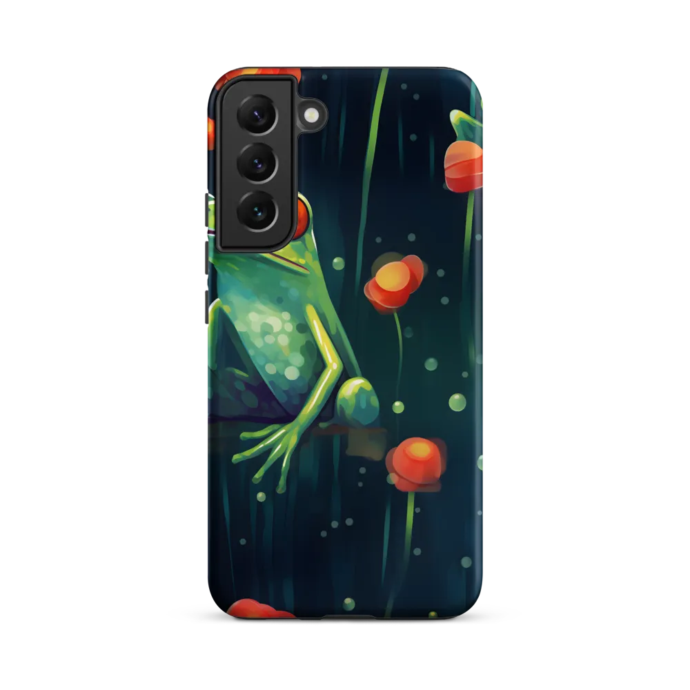 Playful Frogs in a Lush Pond