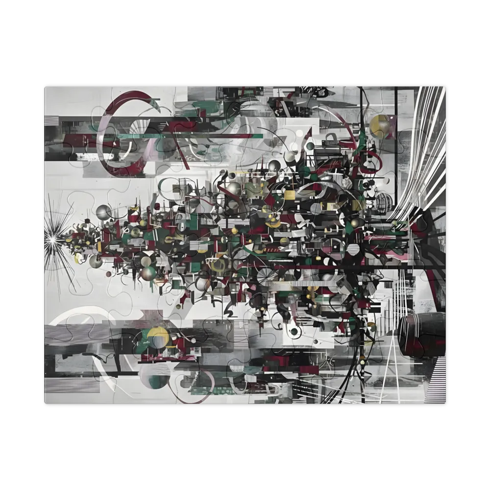 Abstract Christmas Tree 
 Jigsaw Puzzle in Tin Box