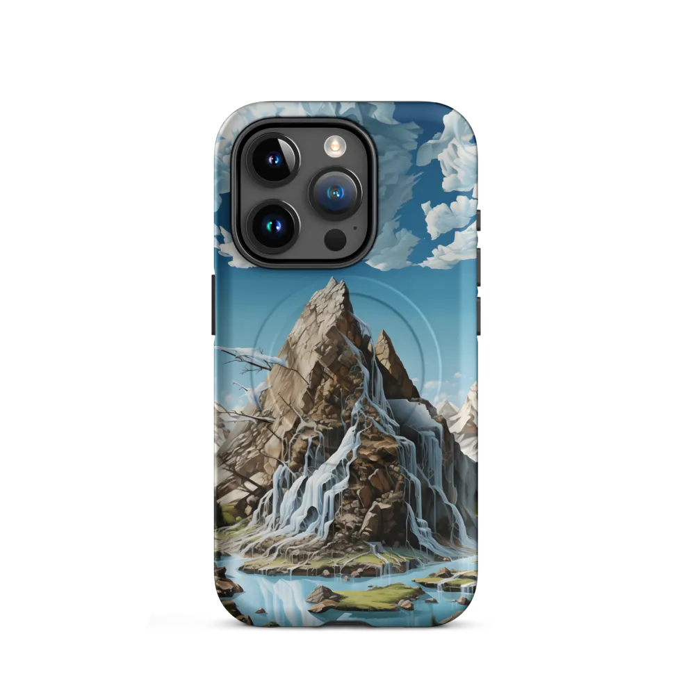 Majestic Cascade: A Mountain Masterpiece | Phone Case |  15 Pro | MagSafe® Tough Case | Matte