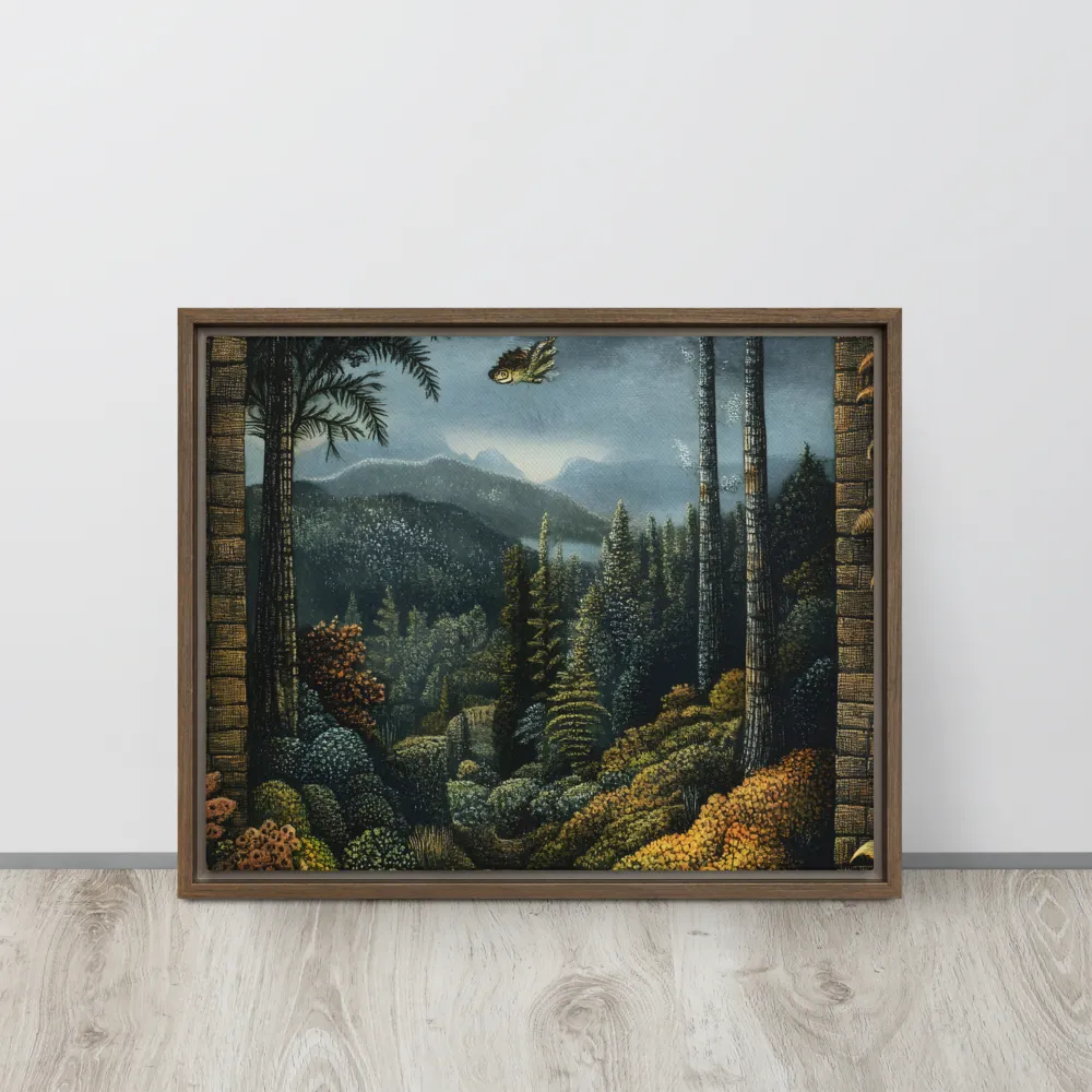 Whispers of the Enchanted Forest | Canvas with Brown Frame | 16″×20″