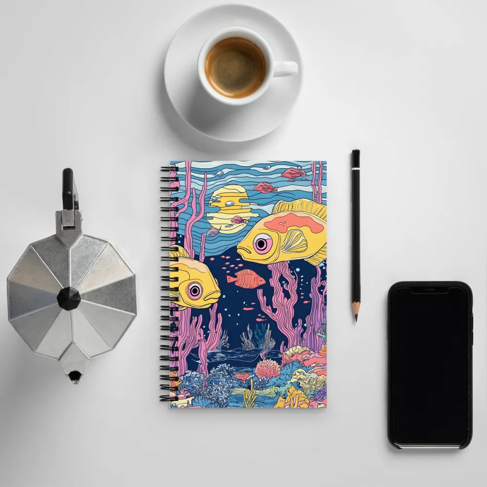 Underwater Dreamscape: A Playful Encounter | Spiral Notebook