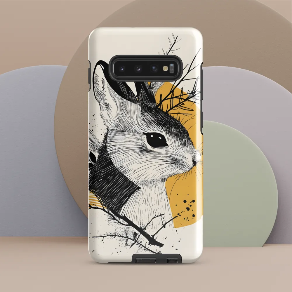 Ethereal Rabbit: A Study in Line Art | Phone Case |  S10 Plus | Tough Case | Glossy