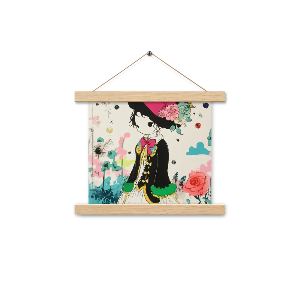 Whimsical Garden Reverie | Poster With Oak Wood Hanger | 10″×10″