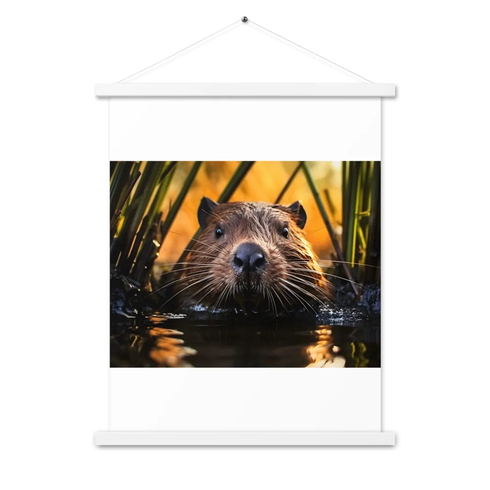 Beaver Serenity: A Natural Portrait | Poster With White Wood Hanger | 18″×24″