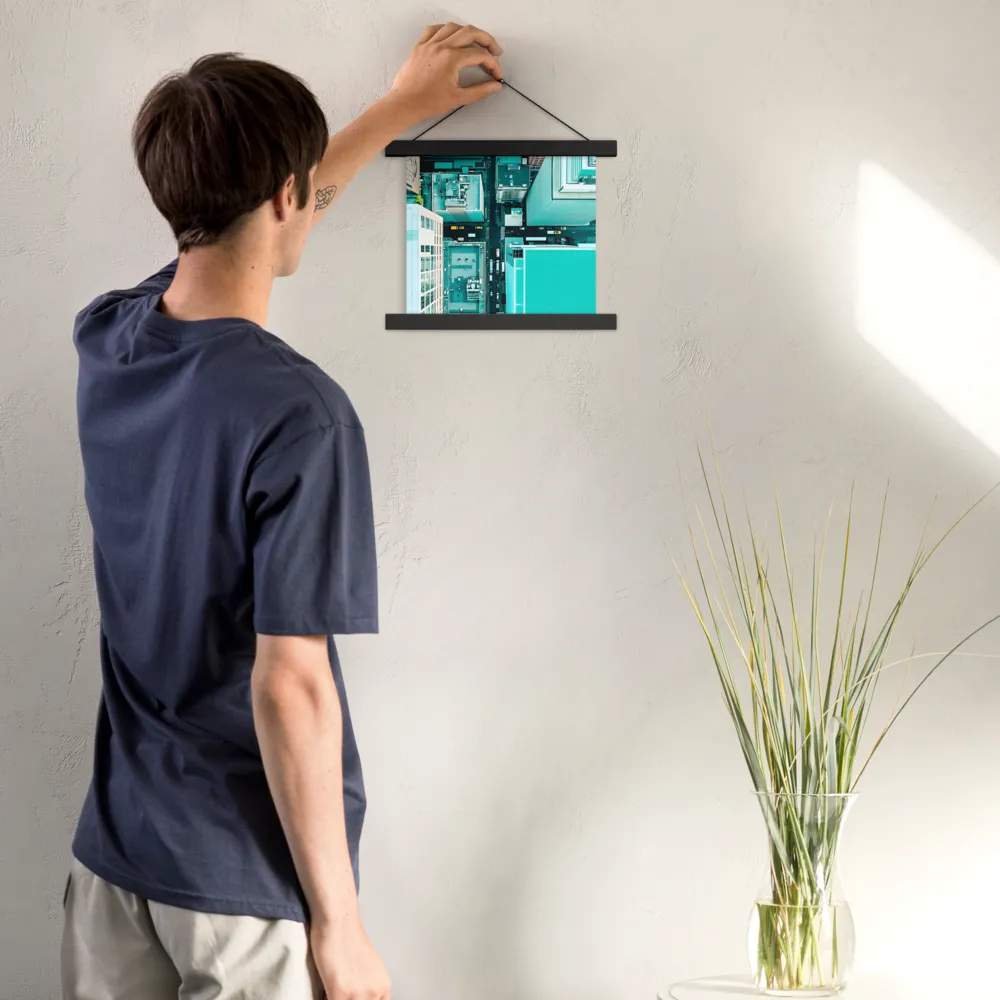 Urban Geometry: Aerial Perspective | Poster With Black Wood Hanger | 10″×10″