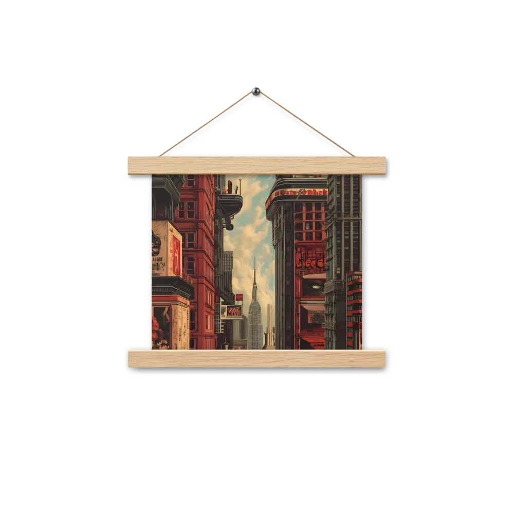 A Glimpse of Tomorrow: Urban Ambition | Poster With Oak Wood Hanger | 10″×10″
