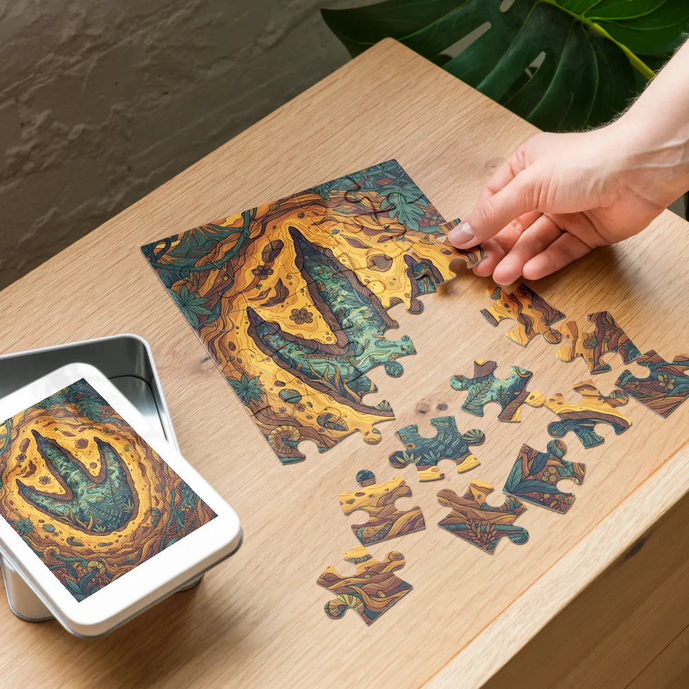 Verdant Footprint 
 Jigsaw Puzzle in Tin Box