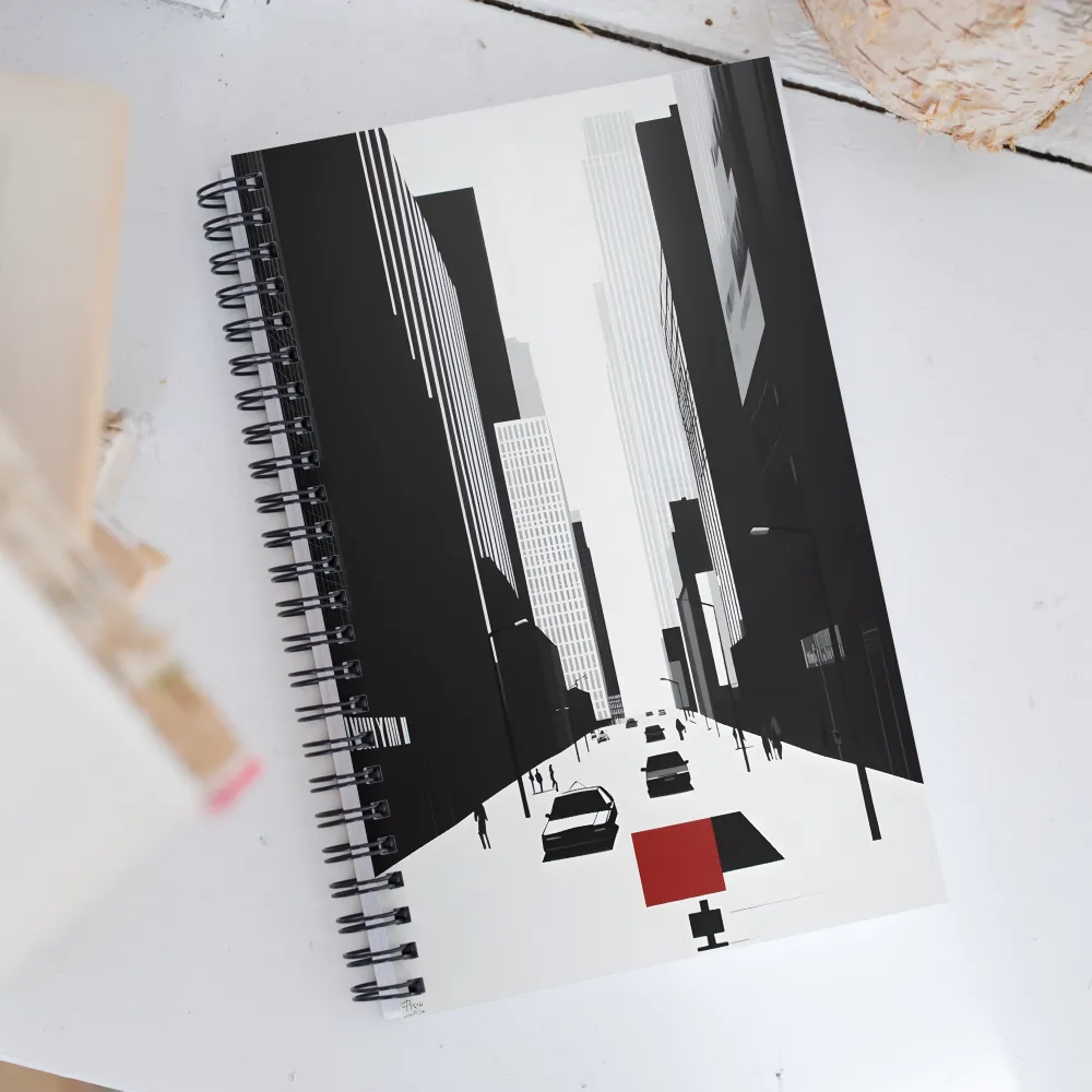 Urban Solitude: A Minimalistic Cityscape | Spiral Notebook