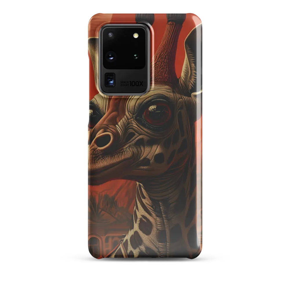 Whimsical Giraffe in an Orange Dreamscape