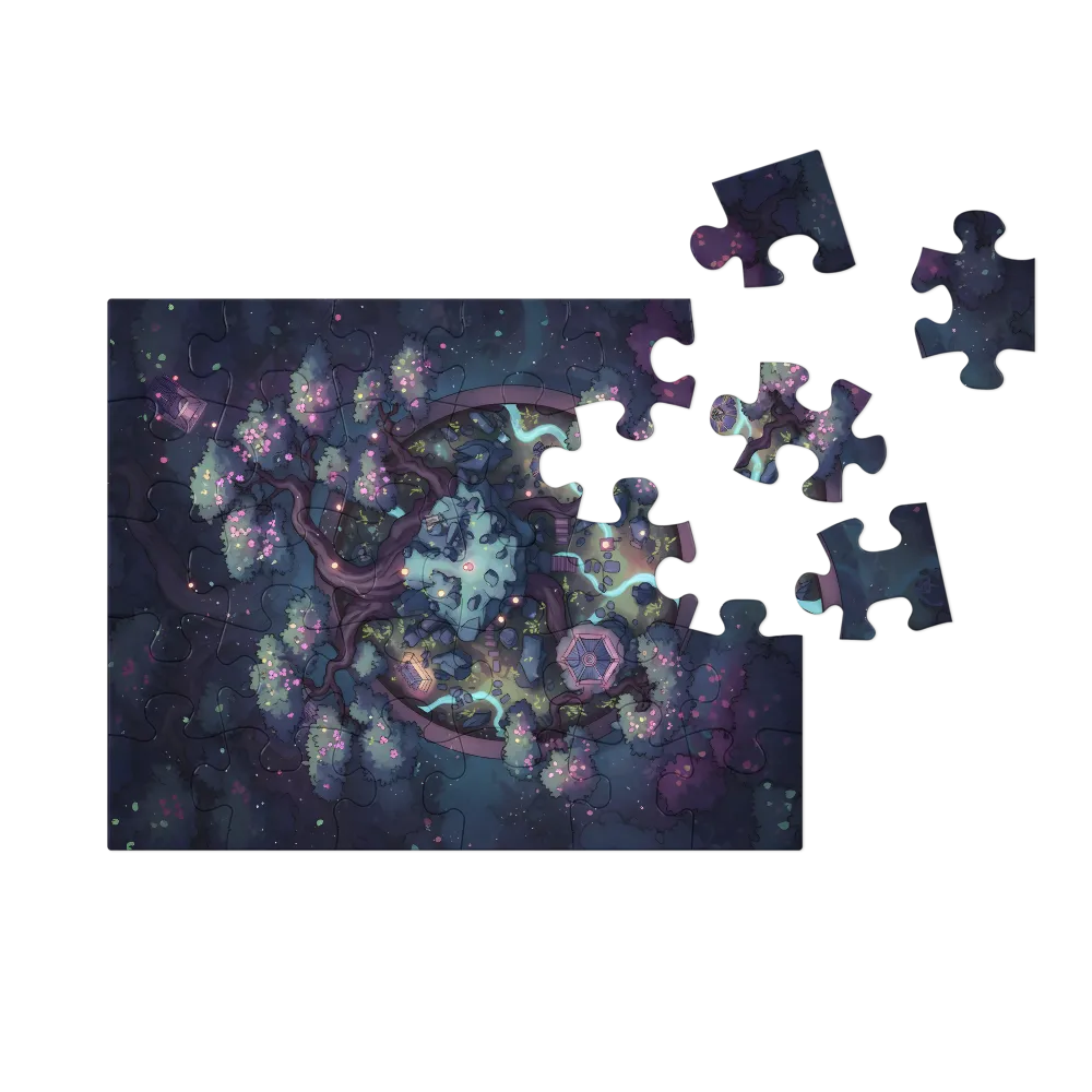 Moonlit Floating Grove 
 Jigsaw Puzzle in Tin Box