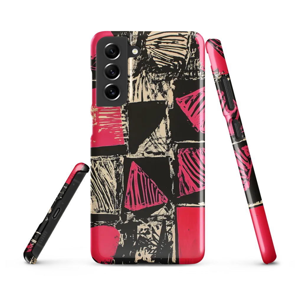 Geometric Symphony in Pink and Black