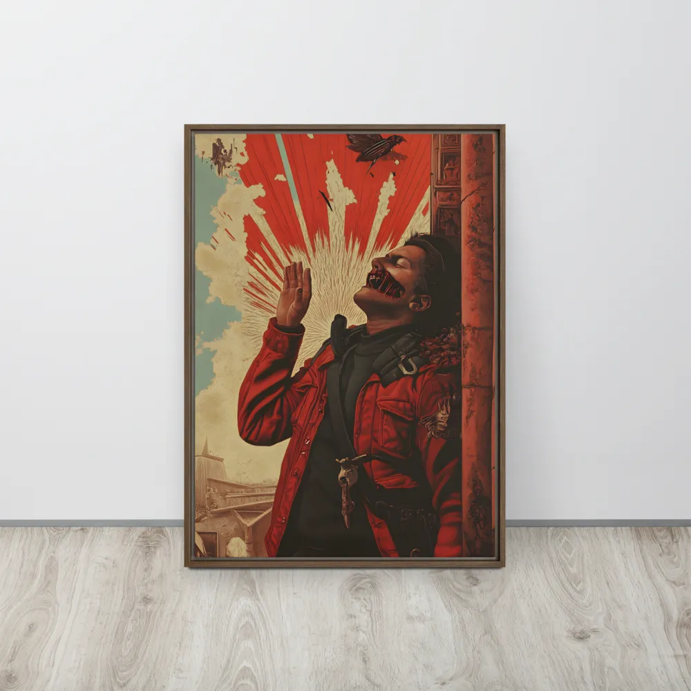 Defiant Echoes of Ruin | Canvas with Brown Frame | 20″×28″