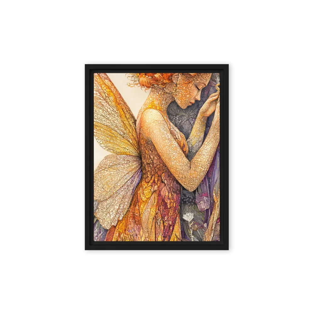 Whispers of the Frosted Meadow | Canvas with Black Frame | 9″×12″