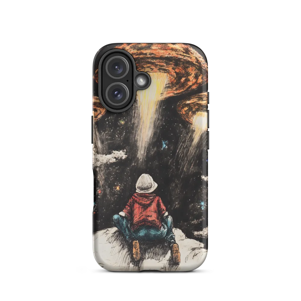 Gazing into the Unknown: A Child's Wonder in Space | Phone Case |  16 | Tough Case | Matte