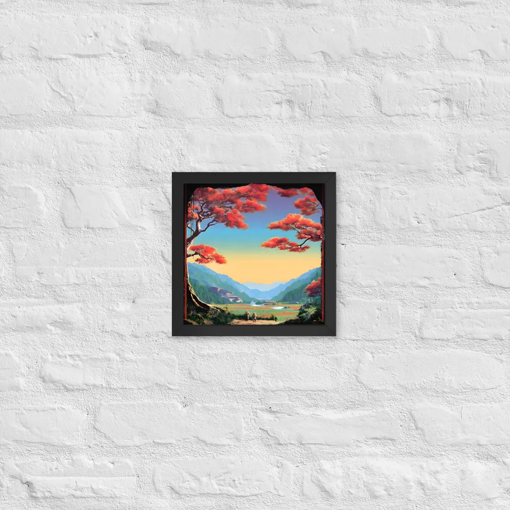 Crimson Pine Valley 
 Poster with Black Frame | 10″x 10″
