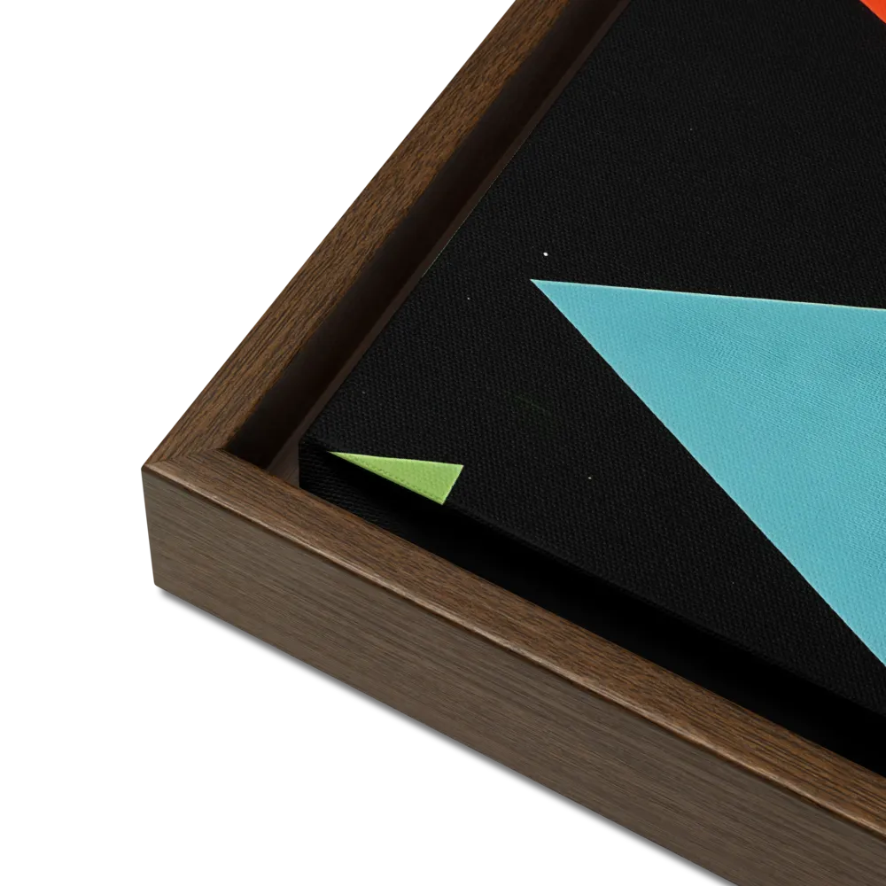 Geometric Harmony in Color | Canvas with Brown Frame | 12″×16″