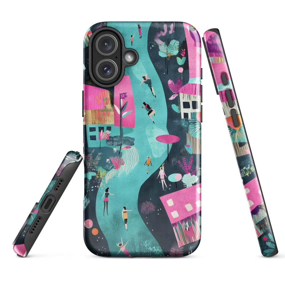 Whimsical Journey Through a Vibrant Landscape | Phone Case |  16 Plus | Tough Case | Glossy