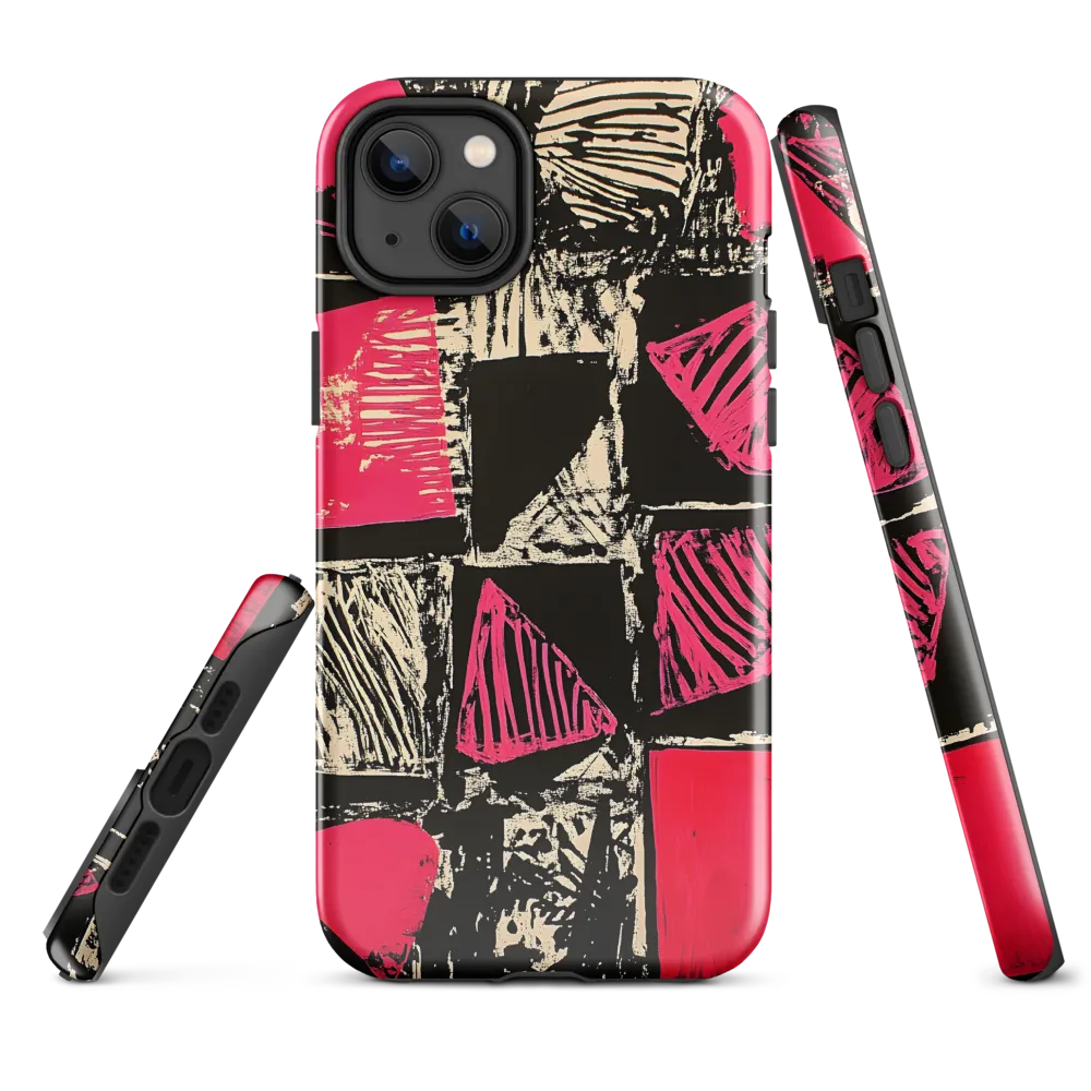 Geometric Symphony in Pink and Black