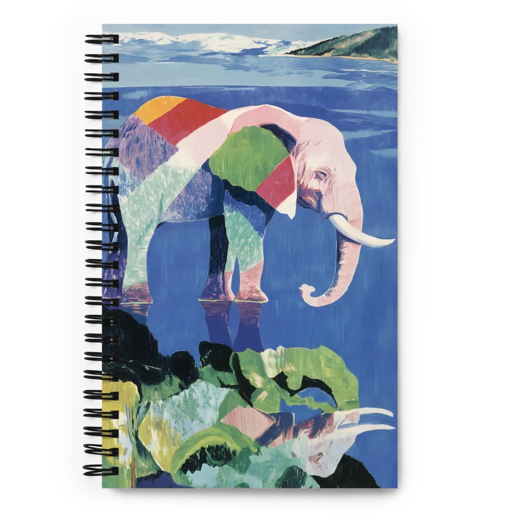 Serenity in Color: The Elephants of Reflection | Spiral Notebook