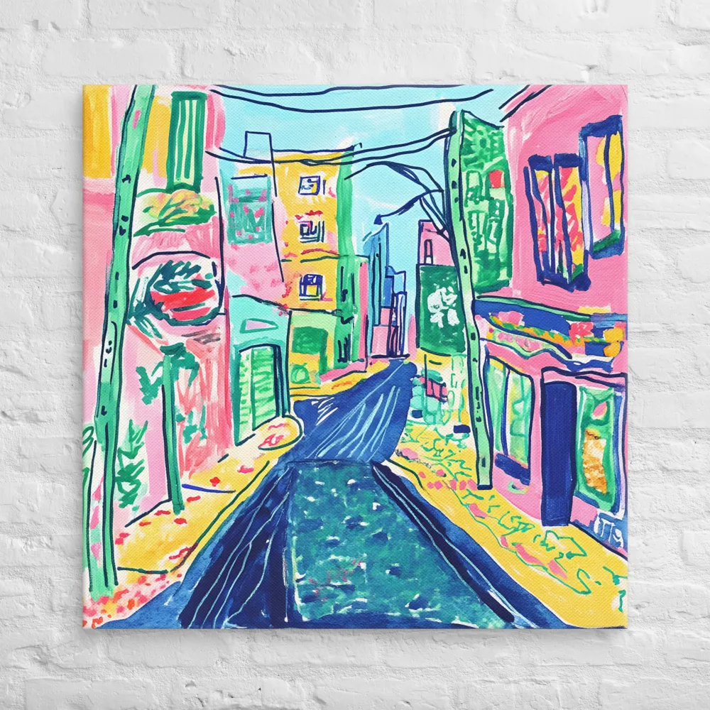 Dreamy Street in Vibrant Hues | Canvas | 36″×36″