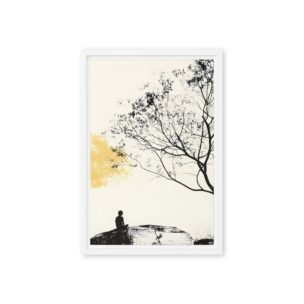 Whispers of Solitude | Canvas with White Frame | 12″×18″