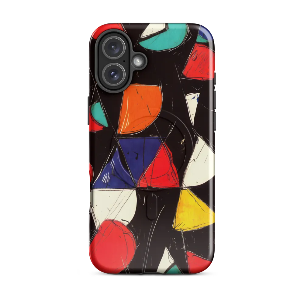 Vibrant Geometric Symphony | Phone Case |  16 Plus | MagSafe® Tough Case | Glossy