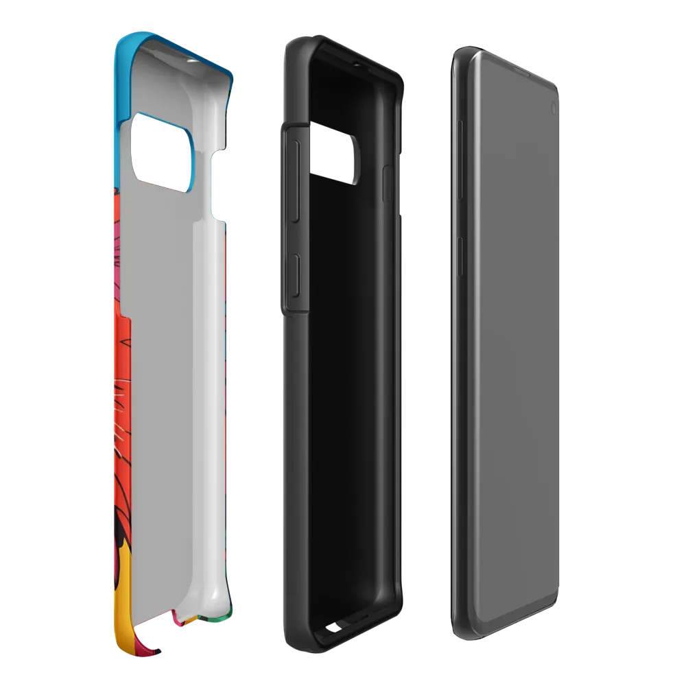 Lion with Sunglasses: A Vibrant Tropical Portrait | Phone Case |  S10 Plus | Tough Case | Matte