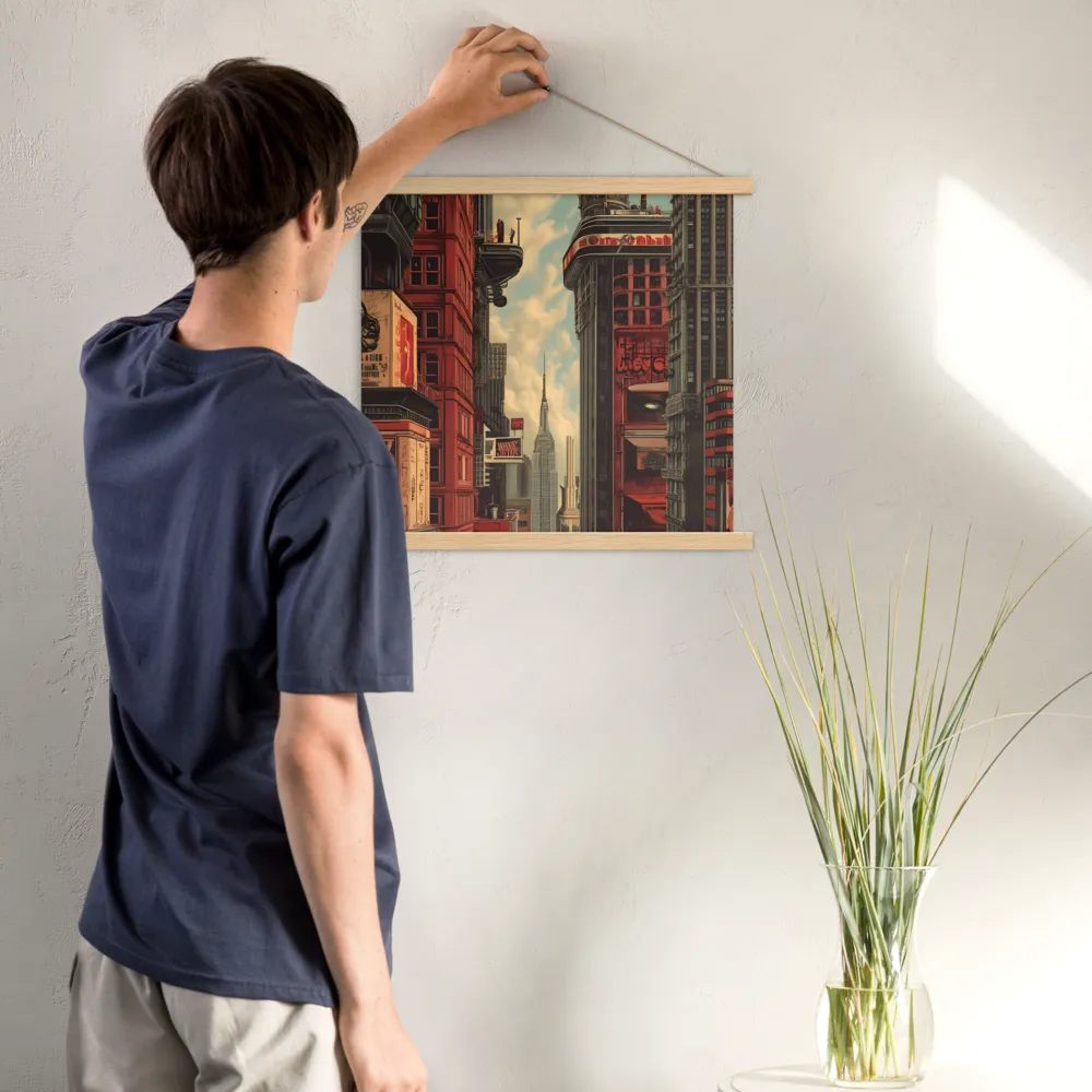 A Glimpse of Tomorrow: Urban Ambition | Poster With Oak Wood Hanger | 18″×18″