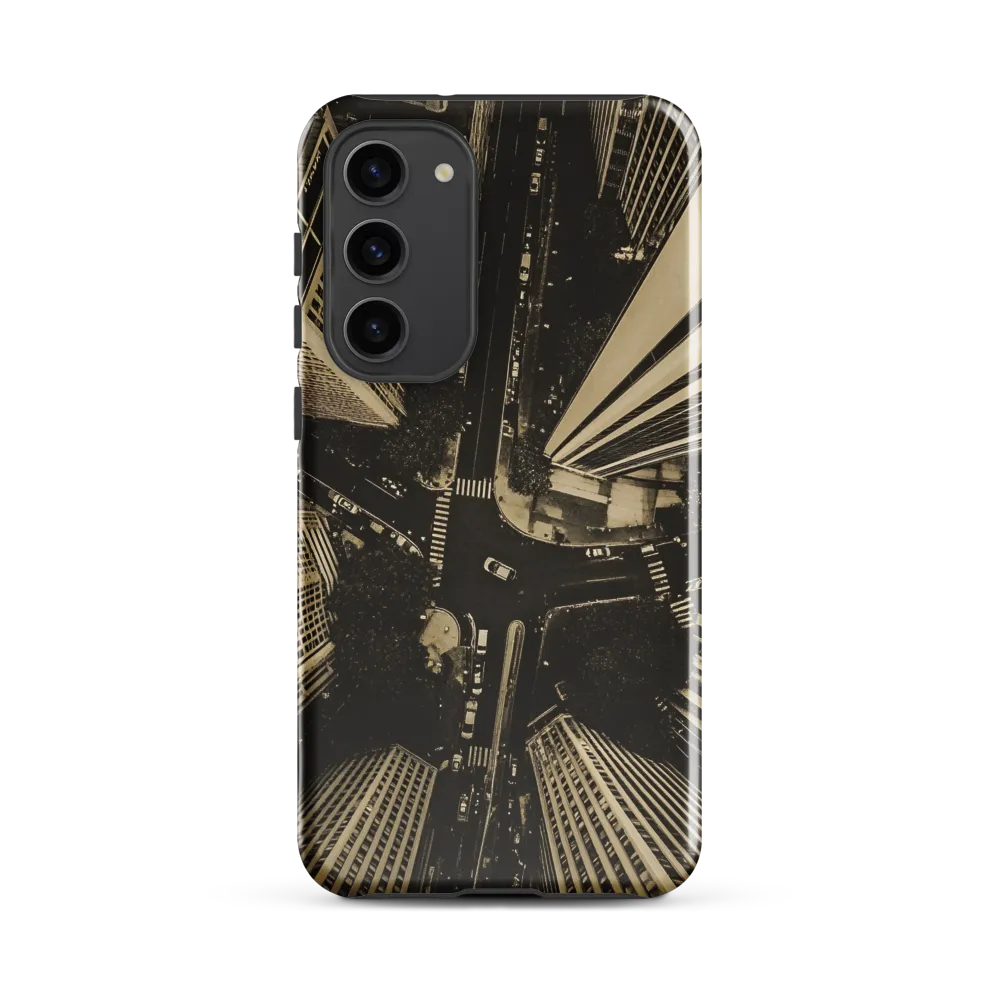 Urban Symphony: Aerial Perspective of City Life | Phone Case |  S23 Plus | Tough Case | Glossy