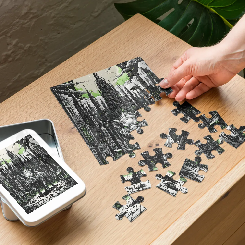 Clockwork Boar 
 Jigsaw Puzzle in Tin Box