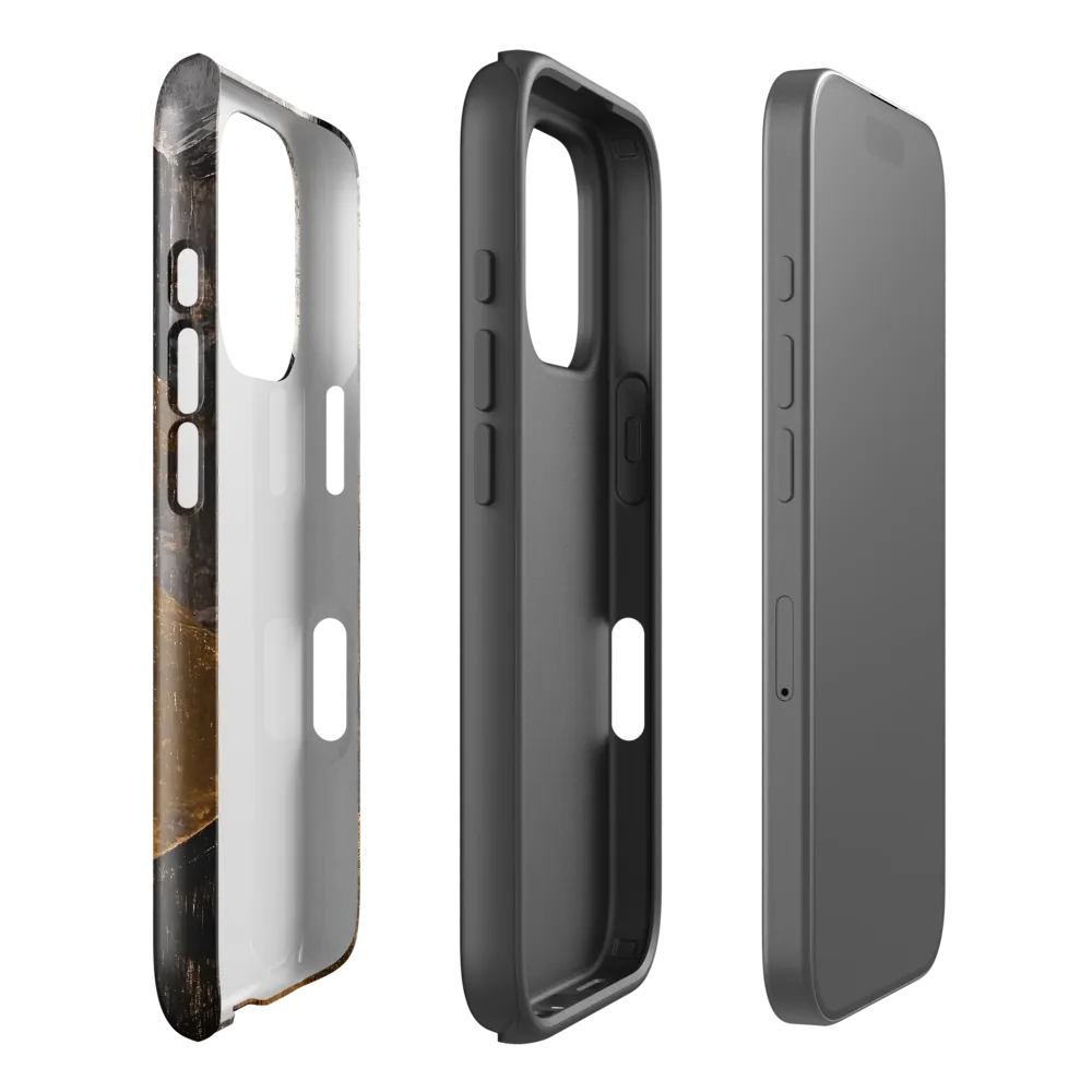 Geometric Harmony in Gold and Black | Phone Case |  16 Pro | Tough Case | Glossy