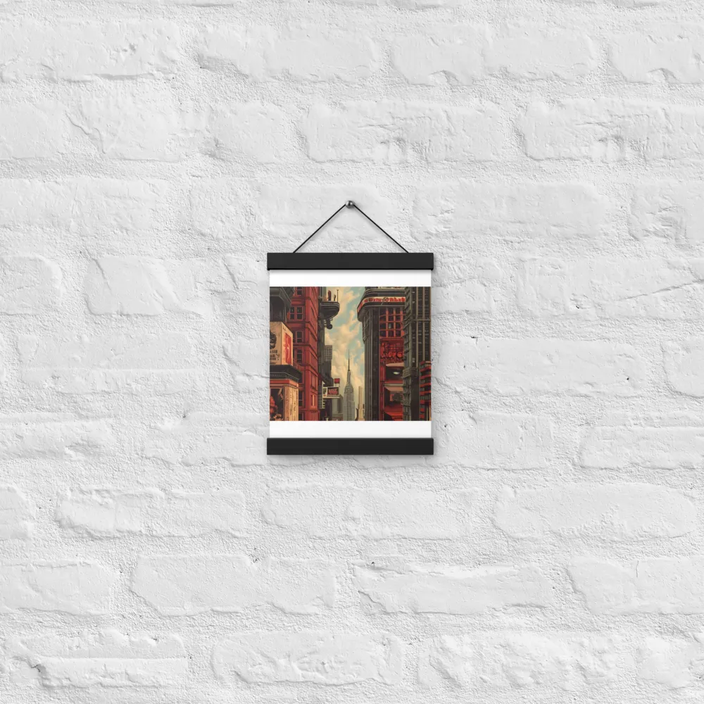 A Glimpse of Tomorrow: Urban Ambition | Poster With Black Wood Hanger | 8″×10″