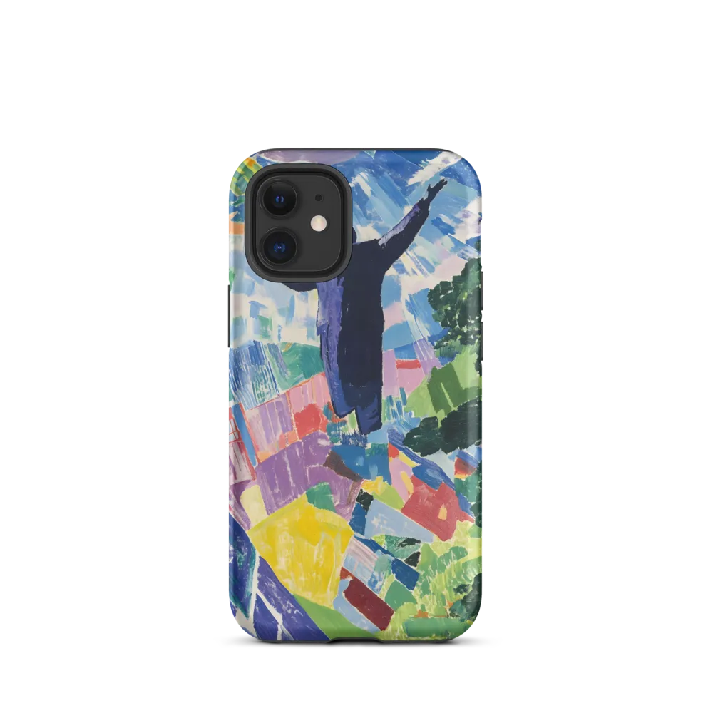 Elysium: A Soaring Figure Amidst Colorful Landscapes | Phone Case |  12 mini | Tough Case | Matte