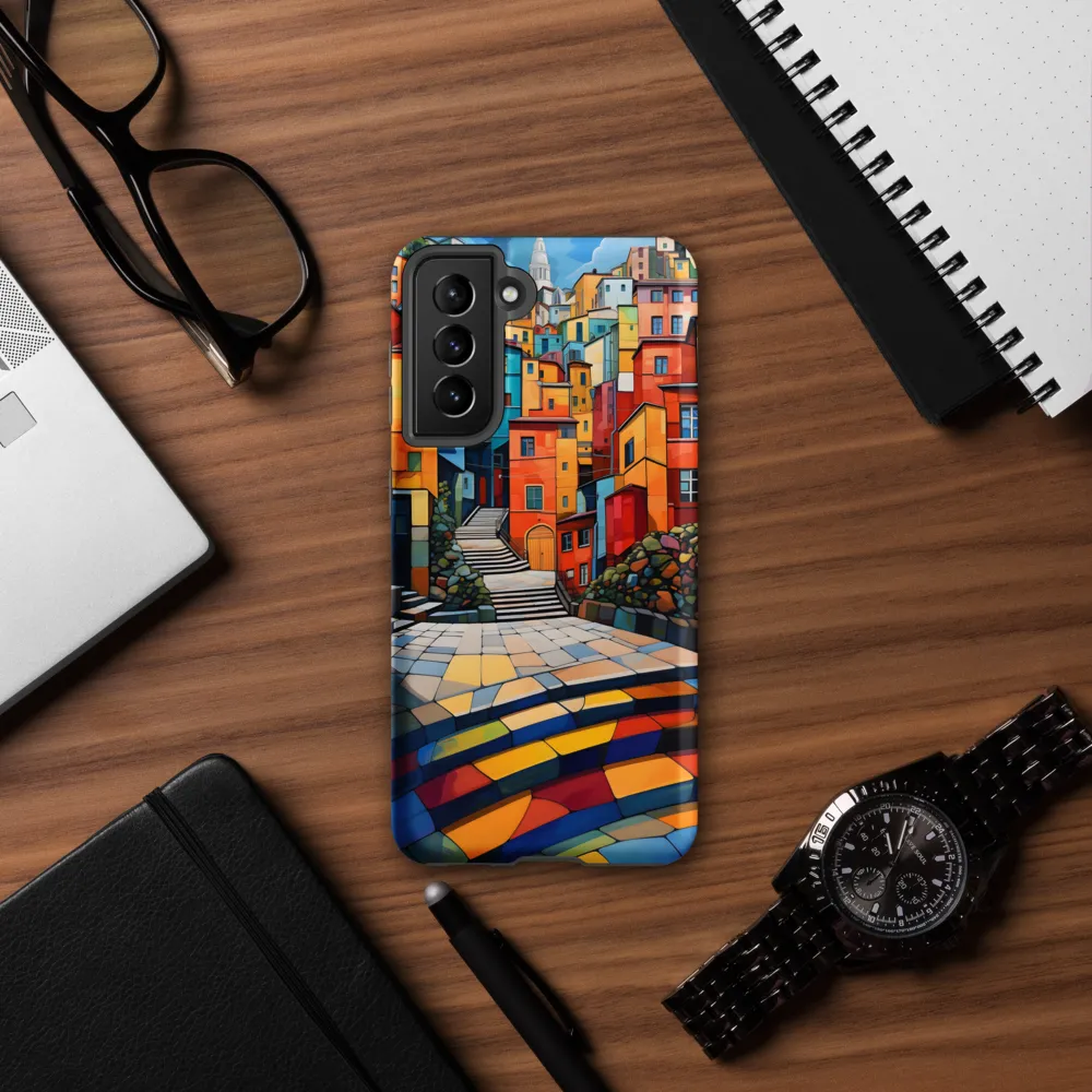 Vibrant Village: A Cubist Journey