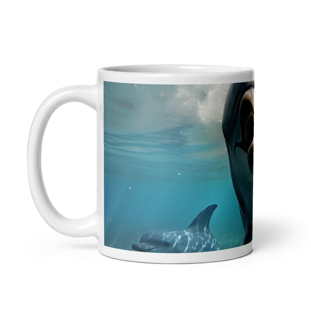 Beneath the Waves: A Dolphin's Dance | Mugs | Multiple Sizes & Colors