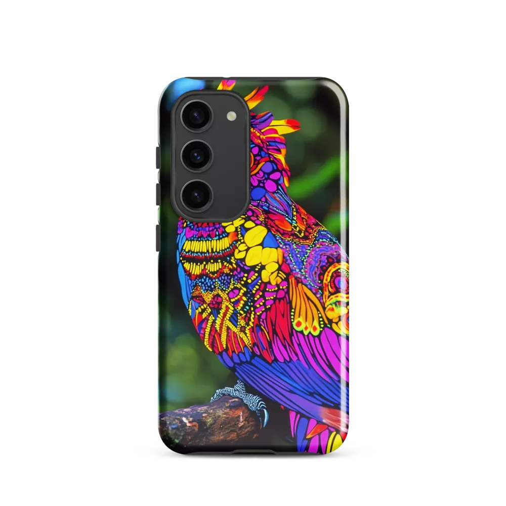 Vibrant Psychedelic Parrot | Phone Case |  S23 | Tough Case | Glossy