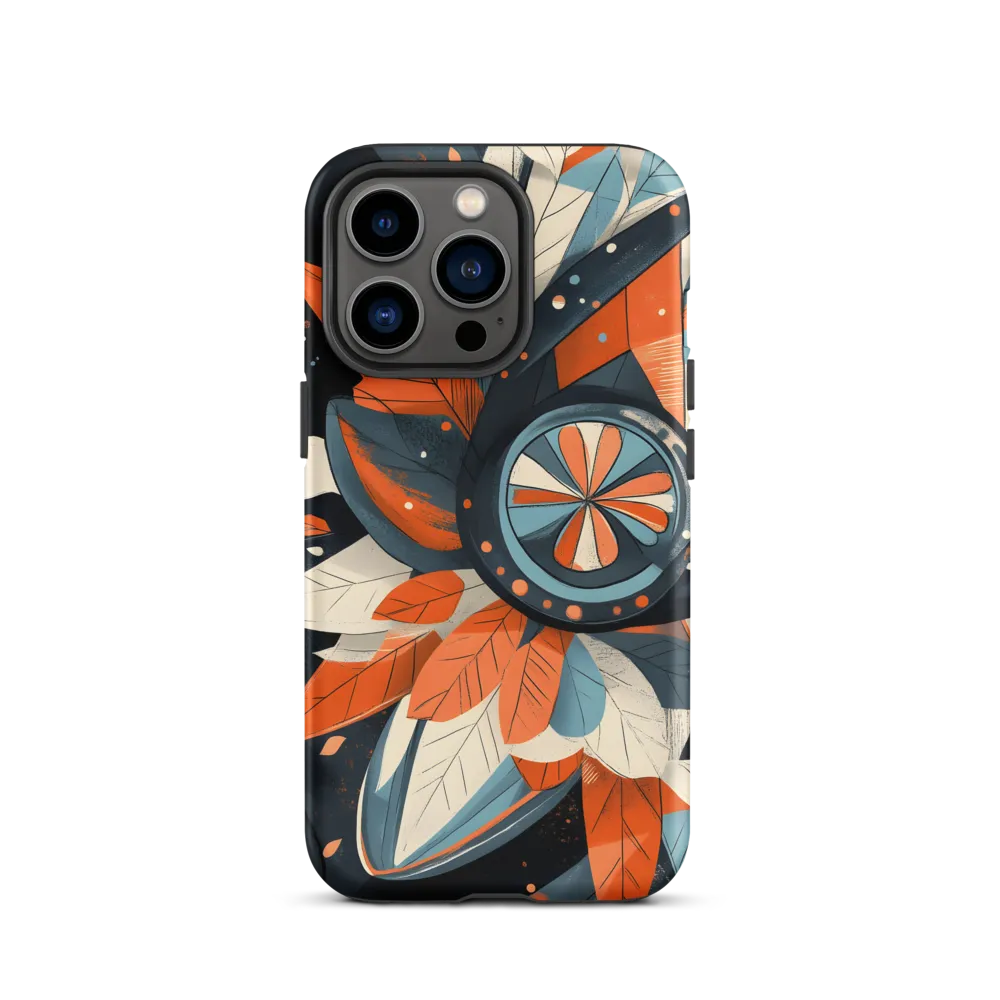 Floral Symphony in Orange and Teal