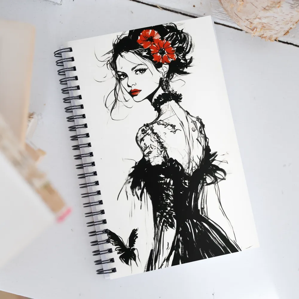 Elegance in Black and Red | Spiral Notebook