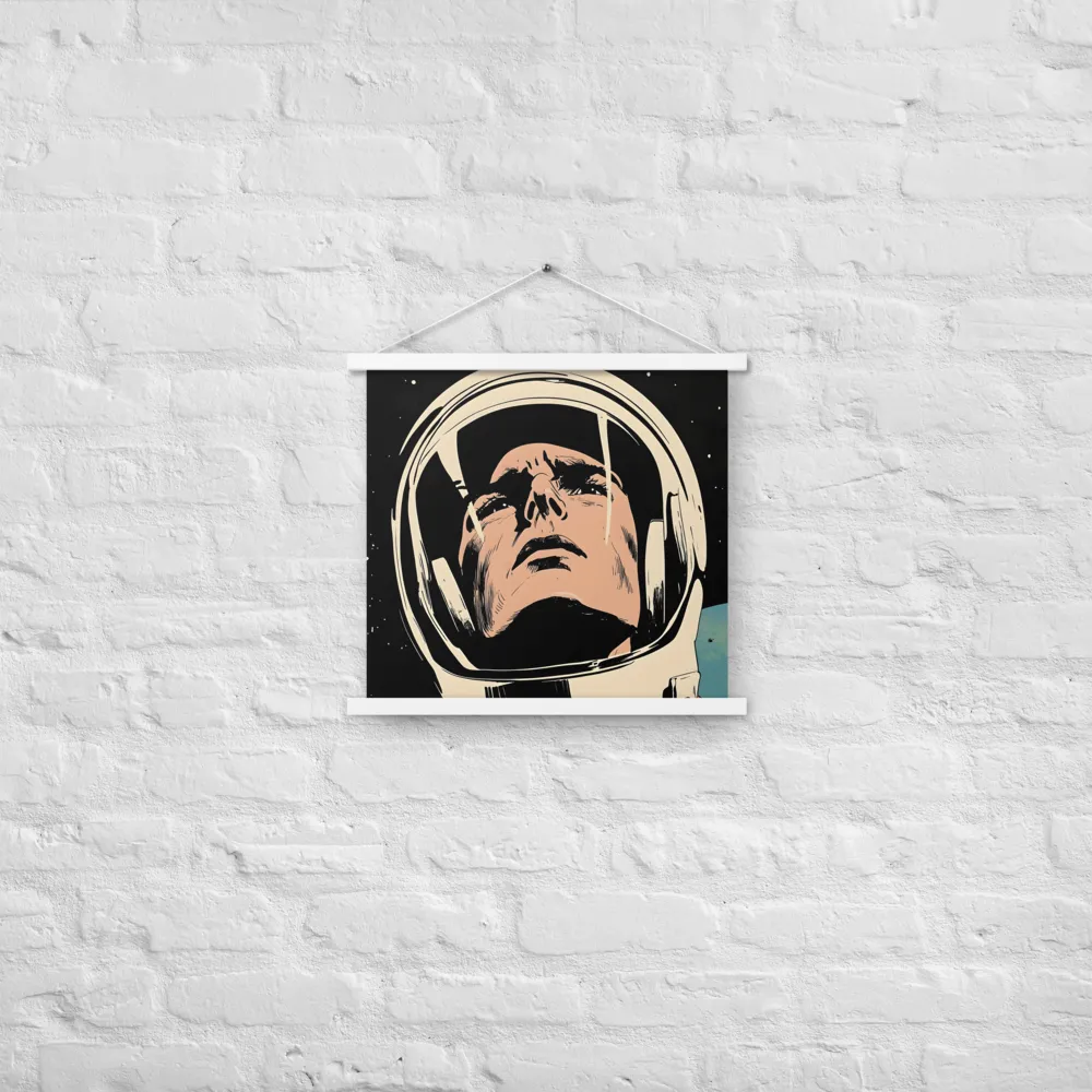 Gaze of the Astronaut | Poster With White Wood Hanger | 18″×18″