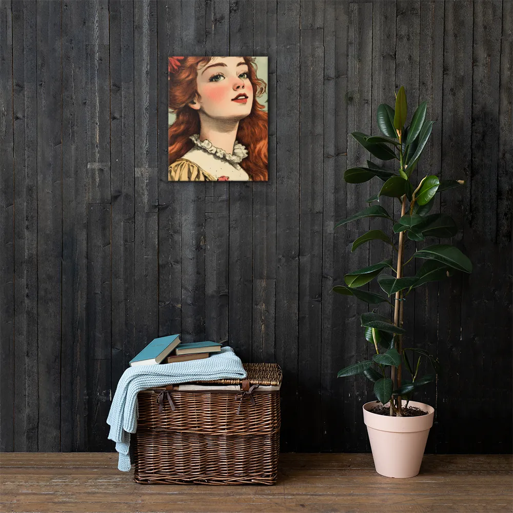 Whimsical Portrait of a Flower-Adorned Girl | Canvas | 16″×20″