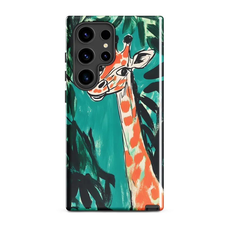 Curious Giraffe in Lush Greenery | Phone Case |  S24 Ultra | Tough Case | Glossy